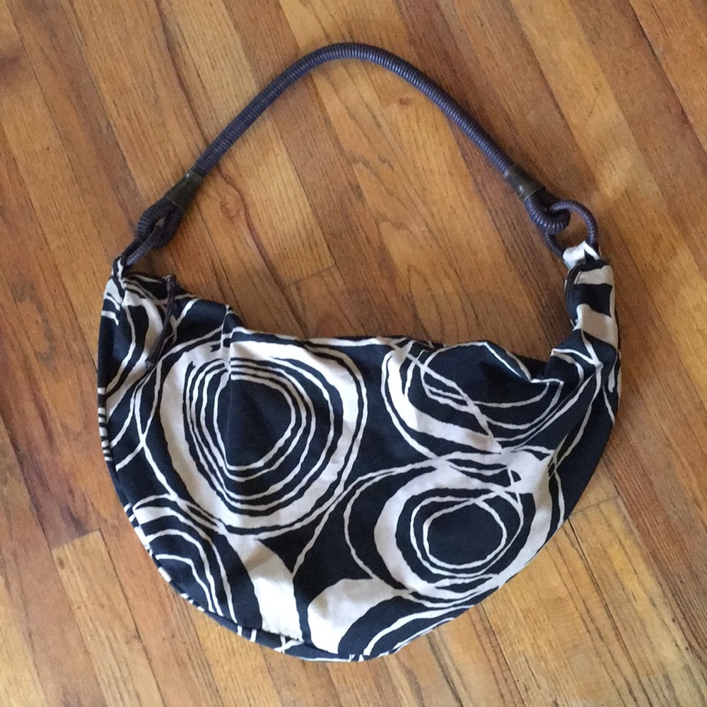 Large Slouchy bag in black/brown print